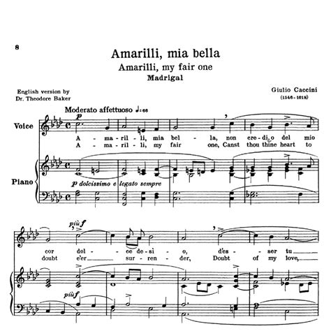 Free Sheet Music Amarilli Mia Bella In F Minor Xavier Palacios